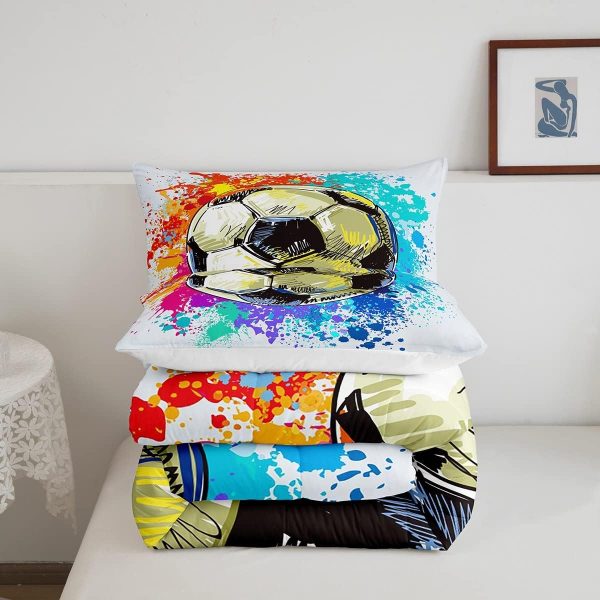 Boys Gamepad King Size Comforter Set Kids Honeycomb Geometry Decor All Season Bedding Set for Girls Teens Reversible Gaming Video Games Comforter Green and Blue Decor Quilt Set Bedroom Collection 3Pcs - Image 159