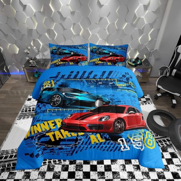 Boys Gamepad King Size Comforter Set Kids Honeycomb Geometry Decor All Season Bedding Set for Girls Teens Reversible Gaming Video Games Comforter Green and Blue Decor Quilt Set Bedroom Collection 3Pcs - Image 160