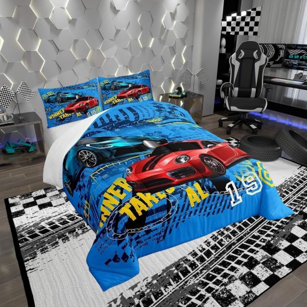 Boys Gamepad King Size Comforter Set Kids Honeycomb Geometry Decor All Season Bedding Set for Girls Teens Reversible Gaming Video Games Comforter Green and Blue Decor Quilt Set Bedroom Collection 3Pcs - Image 161