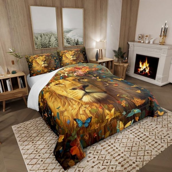 Cute Dragon Comforter Set Twin Size Mushroom Floral Butterfly Bedding Set Bedroom Decor for Kids Boys Girls Fantasy Purple Orange Wings Dragon All Season Blanket Gift Dragons Lover Son Birthday,2Pcs - Image 54