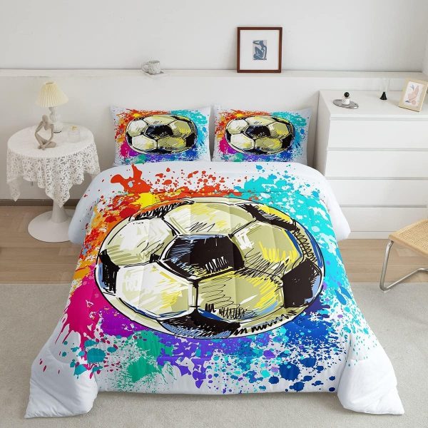 Boys Gamepad King Size Comforter Set Kids Honeycomb Geometry Decor All Season Bedding Set for Girls Teens Reversible Gaming Video Games Comforter Green and Blue Decor Quilt Set Bedroom Collection 3Pcs - Image 229
