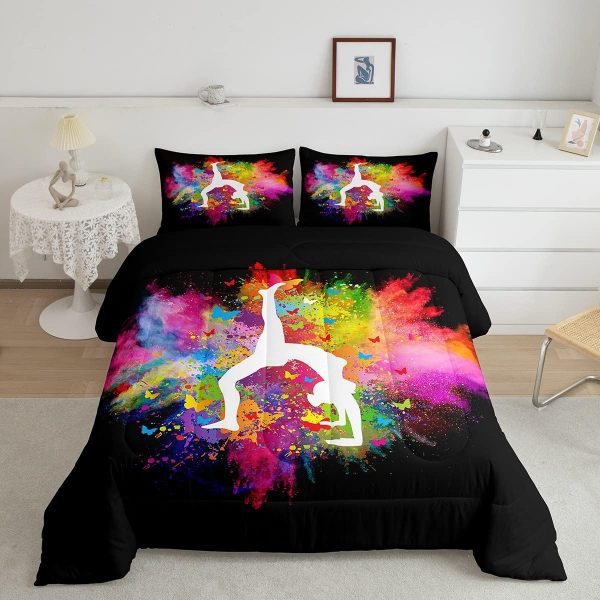 Castle Fairy African American Black Girl Comforter Set Twin Size,Pink Black Princess Girls Bedding Set,Cute Glitter Kids Quilt Set Teens Flower Star Colorful Dots Reversible Print Duvet Insert 2Pcs - Image 20