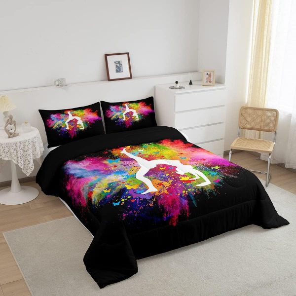Castle Fairy African American Black Girl Comforter Set Twin Size,Pink Black Princess Girls Bedding Set,Cute Glitter Kids Quilt Set Teens Flower Star Colorful Dots Reversible Print Duvet Insert 2Pcs - Image 21