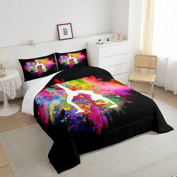 Castle Fairy African American Black Girl Comforter Set Twin Size,Pink Black Princess Girls Bedding Set,Cute Glitter Kids Quilt Set Teens Flower Star Colorful Dots Reversible Print Duvet Insert 2Pcs - Image 23