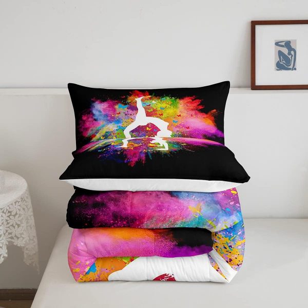Castle Fairy African American Black Girl Comforter Set Twin Size,Pink Black Princess Girls Bedding Set,Cute Glitter Kids Quilt Set Teens Flower Star Colorful Dots Reversible Print Duvet Insert 2Pcs - Image 24