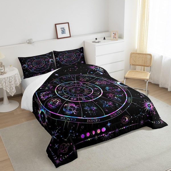 Castle Fairy African American Black Girl Comforter Set Twin Size,Pink Black Princess Girls Bedding Set,Cute Glitter Kids Quilt Set Teens Flower Star Colorful Dots Reversible Print Duvet Insert 2Pcs - Image 26