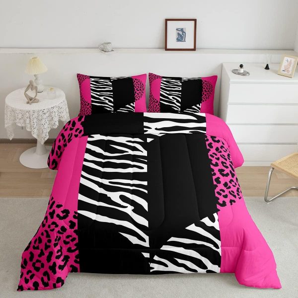 Castle Fairy African American Black Girl Comforter Set Twin Size,Pink Black Princess Girls Bedding Set,Cute Glitter Kids Quilt Set Teens Flower Star Colorful Dots Reversible Print Duvet Insert 2Pcs - Image 50