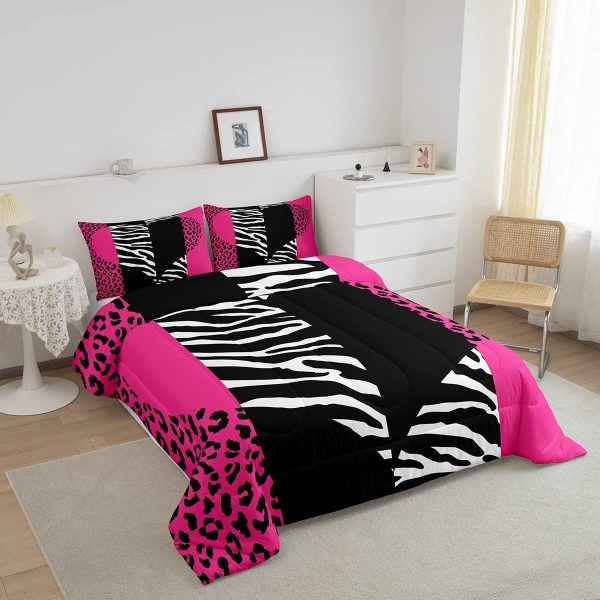 Castle Fairy African American Black Girl Comforter Set Twin Size,Pink Black Princess Girls Bedding Set,Cute Glitter Kids Quilt Set Teens Flower Star Colorful Dots Reversible Print Duvet Insert 2Pcs - Image 51