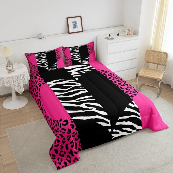 Castle Fairy African American Black Girl Comforter Set Twin Size,Pink Black Princess Girls Bedding Set,Cute Glitter Kids Quilt Set Teens Flower Star Colorful Dots Reversible Print Duvet Insert 2Pcs - Image 52