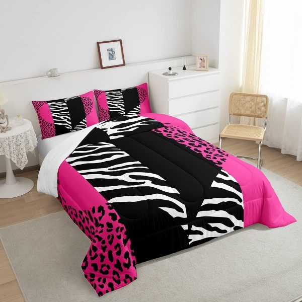 Castle Fairy African American Black Girl Comforter Set Twin Size,Pink Black Princess Girls Bedding Set,Cute Glitter Kids Quilt Set Teens Flower Star Colorful Dots Reversible Print Duvet Insert 2Pcs - Image 53