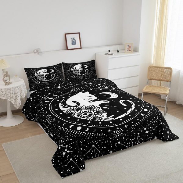Castle Fairy African American Black Girl Comforter Set Twin Size,Pink Black Princess Girls Bedding Set,Cute Glitter Kids Quilt Set Teens Flower Star Colorful Dots Reversible Print Duvet Insert 2Pcs - Image 111