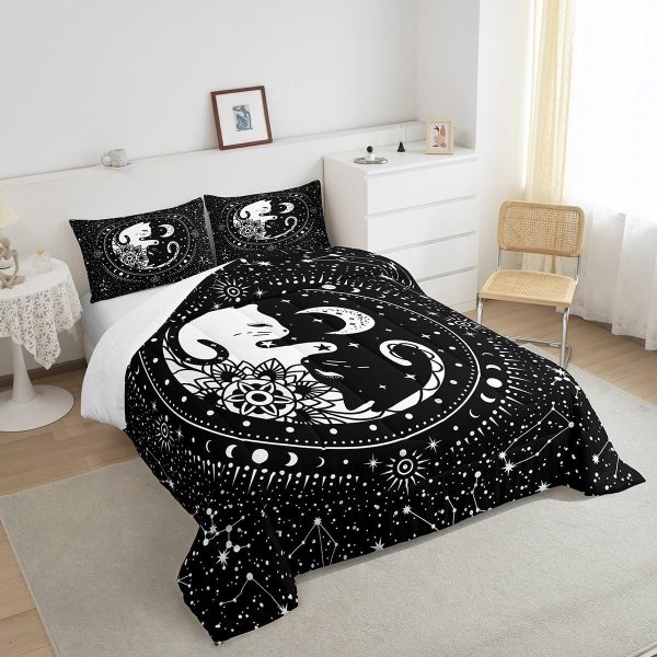 Castle Fairy African American Black Girl Comforter Set Twin Size,Pink Black Princess Girls Bedding Set,Cute Glitter Kids Quilt Set Teens Flower Star Colorful Dots Reversible Print Duvet Insert 2Pcs - Image 113