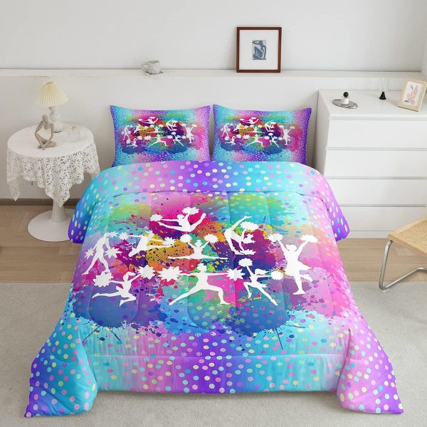 Castle Fairy African American Black Girl Comforter Set Twin Size,Pink Black Princess Girls Bedding Set,Cute Glitter Kids Quilt Set Teens Flower Star Colorful Dots Reversible Print Duvet Insert 2Pcs - Image 115