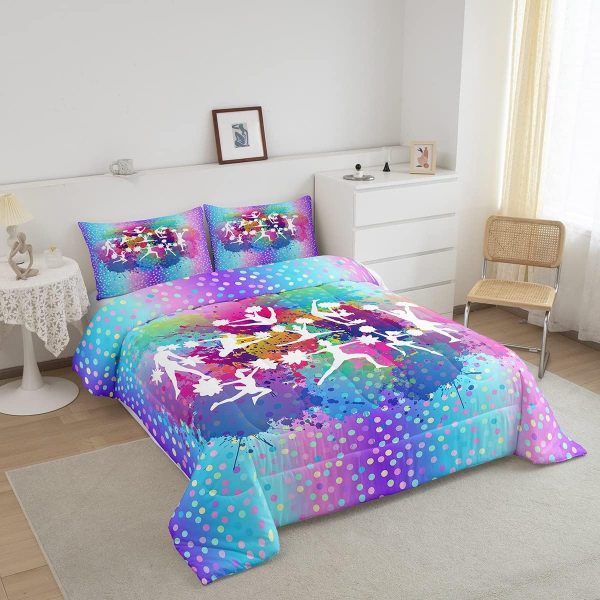 Castle Fairy African American Black Girl Comforter Set Twin Size,Pink Black Princess Girls Bedding Set,Cute Glitter Kids Quilt Set Teens Flower Star Colorful Dots Reversible Print Duvet Insert 2Pcs - Image 116