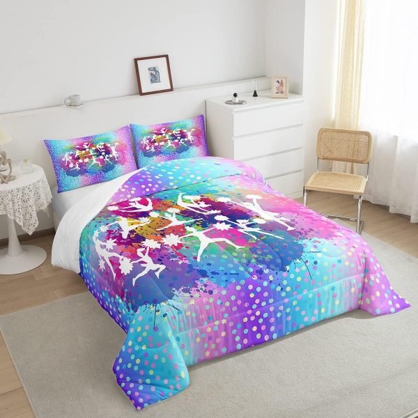 Castle Fairy African American Black Girl Comforter Set Twin Size,Pink Black Princess Girls Bedding Set,Cute Glitter Kids Quilt Set Teens Flower Star Colorful Dots Reversible Print Duvet Insert 2Pcs - Image 118