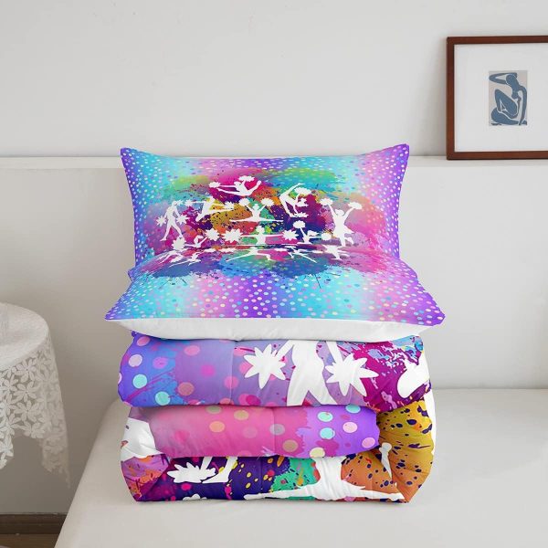 Castle Fairy African American Black Girl Comforter Set Twin Size,Pink Black Princess Girls Bedding Set,Cute Glitter Kids Quilt Set Teens Flower Star Colorful Dots Reversible Print Duvet Insert 2Pcs - Image 119