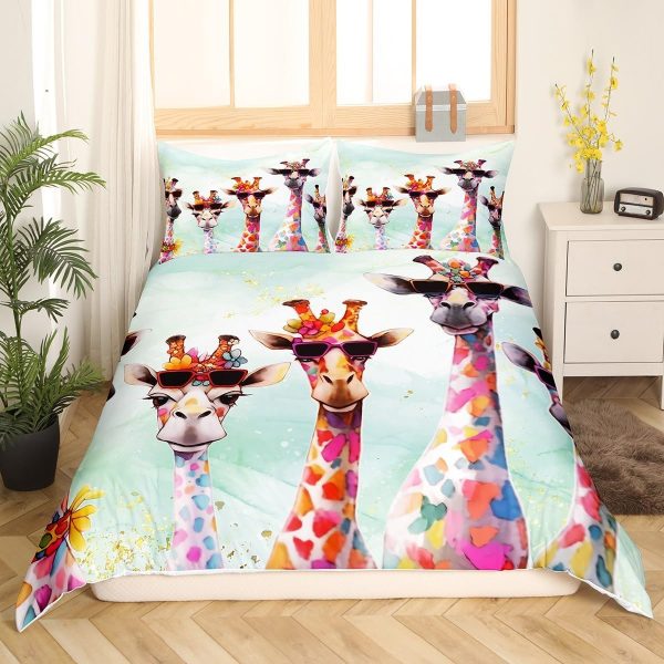 Japanese Crane Duvet Cover Set Queen Size,Gold Sun Cloud Stripes Bedding Set 3Pcs,Retro Ukiyoe Leaf Print Comforter Cover for Adult Women Men Room Decor,Wild Animals Quilt Cover,2 Pillowcases - Image 16