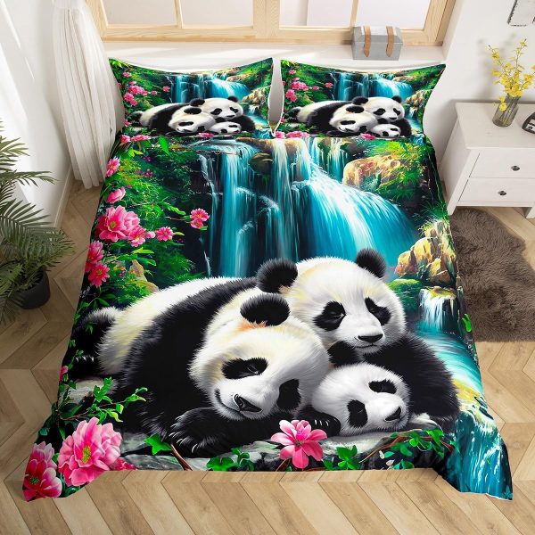 Japanese Crane Duvet Cover Set Queen Size,Gold Sun Cloud Stripes Bedding Set 3Pcs,Retro Ukiyoe Leaf Print Comforter Cover for Adult Women Men Room Decor,Wild Animals Quilt Cover,2 Pillowcases - Image 27