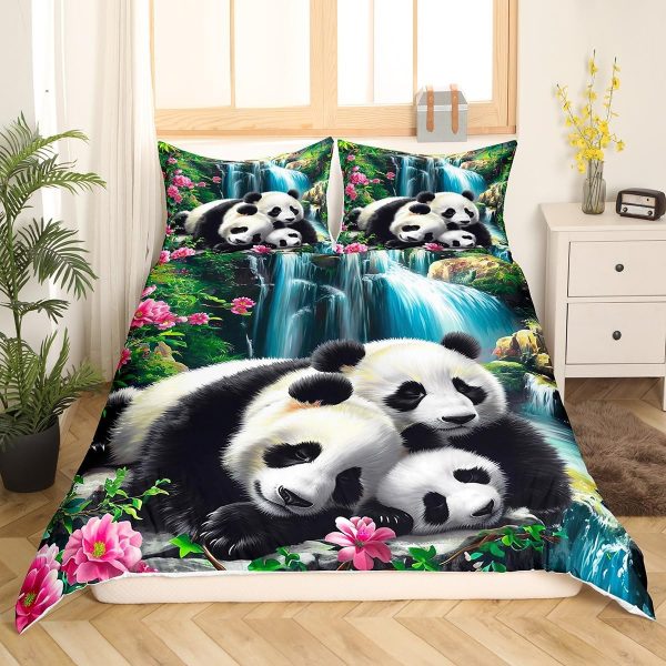 Japanese Crane Duvet Cover Set Queen Size,Gold Sun Cloud Stripes Bedding Set 3Pcs,Retro Ukiyoe Leaf Print Comforter Cover for Adult Women Men Room Decor,Wild Animals Quilt Cover,2 Pillowcases - Image 28