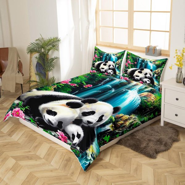Japanese Crane Duvet Cover Set Queen Size,Gold Sun Cloud Stripes Bedding Set 3Pcs,Retro Ukiyoe Leaf Print Comforter Cover for Adult Women Men Room Decor,Wild Animals Quilt Cover,2 Pillowcases - Image 29