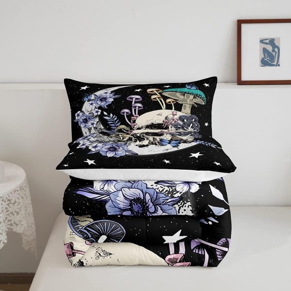 Castle Fairy African American Black Girl Comforter Set Twin Size,Pink Black Princess Girls Bedding Set,Cute Glitter Kids Quilt Set Teens Flower Star Colorful Dots Reversible Print Duvet Insert 2Pcs - Image 138