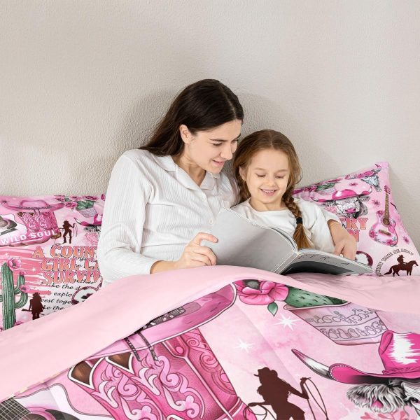 Castle Fairy African American Black Girl Comforter Set Twin Size,Pink Black Princess Girls Bedding Set,Cute Glitter Kids Quilt Set Teens Flower Star Colorful Dots Reversible Print Duvet Insert 2Pcs - Image 140