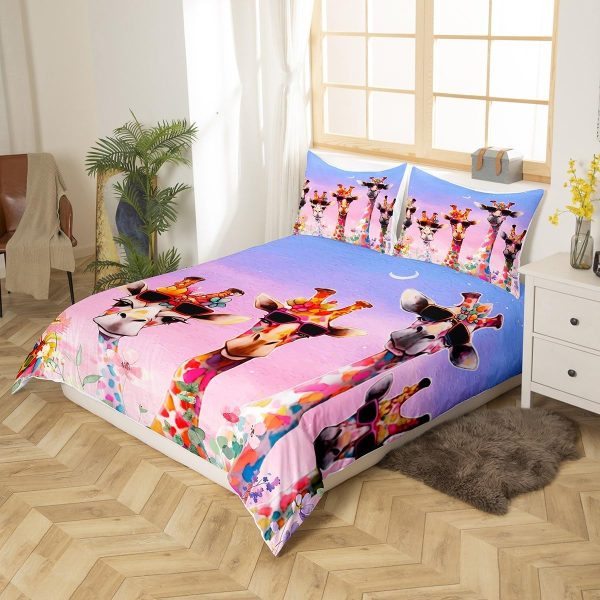Japanese Crane Duvet Cover Set Queen Size,Gold Sun Cloud Stripes Bedding Set 3Pcs,Retro Ukiyoe Leaf Print Comforter Cover for Adult Women Men Room Decor,Wild Animals Quilt Cover,2 Pillowcases - Image 35