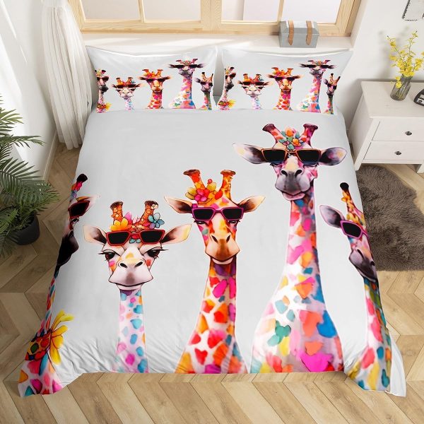 Japanese Crane Duvet Cover Set Queen Size,Gold Sun Cloud Stripes Bedding Set 3Pcs,Retro Ukiyoe Leaf Print Comforter Cover for Adult Women Men Room Decor,Wild Animals Quilt Cover,2 Pillowcases - Image 45