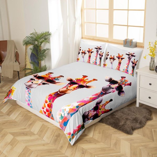 Japanese Crane Duvet Cover Set Queen Size,Gold Sun Cloud Stripes Bedding Set 3Pcs,Retro Ukiyoe Leaf Print Comforter Cover for Adult Women Men Room Decor,Wild Animals Quilt Cover,2 Pillowcases - Image 47