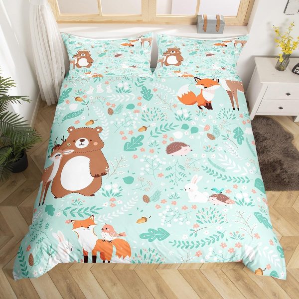 Japanese Crane Duvet Cover Set Queen Size,Gold Sun Cloud Stripes Bedding Set 3Pcs,Retro Ukiyoe Leaf Print Comforter Cover for Adult Women Men Room Decor,Wild Animals Quilt Cover,2 Pillowcases - Image 51