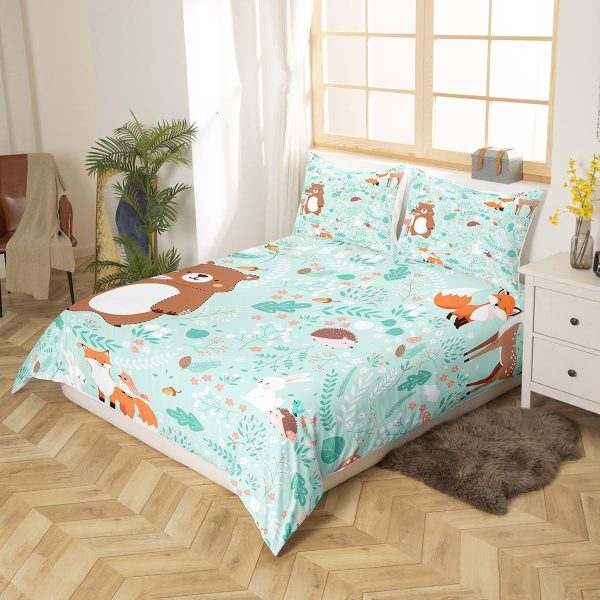 Japanese Crane Duvet Cover Set Queen Size,Gold Sun Cloud Stripes Bedding Set 3Pcs,Retro Ukiyoe Leaf Print Comforter Cover for Adult Women Men Room Decor,Wild Animals Quilt Cover,2 Pillowcases - Image 53