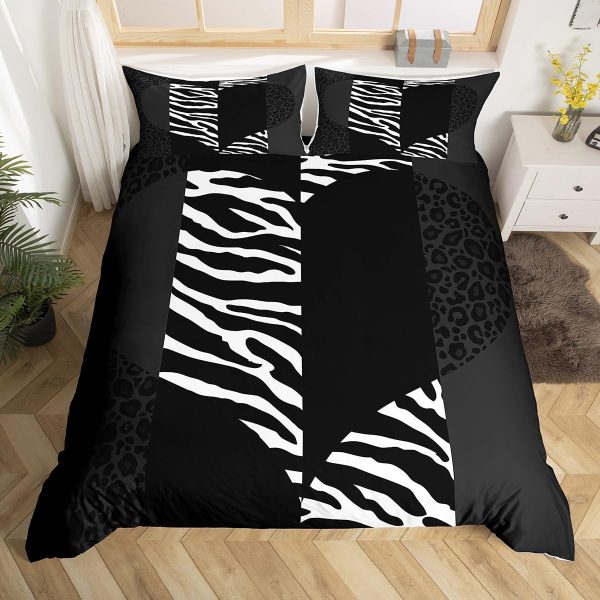 Japanese Crane Duvet Cover Set Queen Size,Gold Sun Cloud Stripes Bedding Set 3Pcs,Retro Ukiyoe Leaf Print Comforter Cover for Adult Women Men Room Decor,Wild Animals Quilt Cover,2 Pillowcases - Image 57