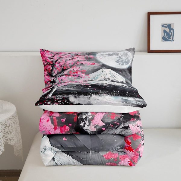 Castle Fairy African American Black Girl Comforter Set Twin Size,Pink Black Princess Girls Bedding Set,Cute Glitter Kids Quilt Set Teens Flower Star Colorful Dots Reversible Print Duvet Insert 2Pcs - Image 184