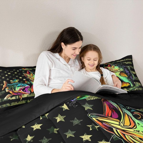 Castle Fairy African American Black Girl Comforter Set Twin Size,Pink Black Princess Girls Bedding Set,Cute Glitter Kids Quilt Set Teens Flower Star Colorful Dots Reversible Print Duvet Insert 2Pcs - Image 196