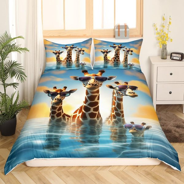 Japanese Crane Duvet Cover Set Queen Size,Gold Sun Cloud Stripes Bedding Set 3Pcs,Retro Ukiyoe Leaf Print Comforter Cover for Adult Women Men Room Decor,Wild Animals Quilt Cover,2 Pillowcases - Image 106