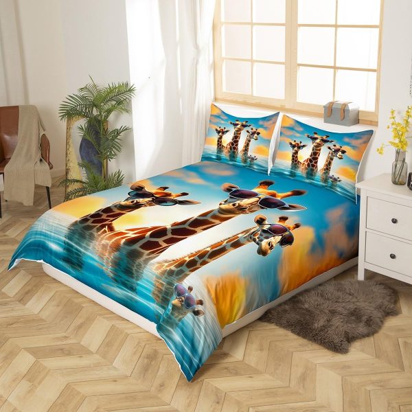 Japanese Crane Duvet Cover Set Queen Size,Gold Sun Cloud Stripes Bedding Set 3Pcs,Retro Ukiyoe Leaf Print Comforter Cover for Adult Women Men Room Decor,Wild Animals Quilt Cover,2 Pillowcases - Image 107