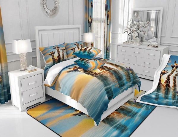 Japanese Crane Duvet Cover Set Queen Size,Gold Sun Cloud Stripes Bedding Set 3Pcs,Retro Ukiyoe Leaf Print Comforter Cover for Adult Women Men Room Decor,Wild Animals Quilt Cover,2 Pillowcases - Image 108