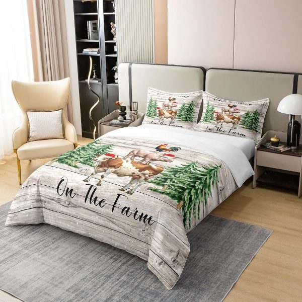 Full Size Duvet Cover Set Unicorn Comforter Cover Set 100% Pure Cotton Cute Boho Rainbow Horse Duvet Cover Set Cartoon Animal Bedding Set 3 Pcs(No Filler) - Image 34