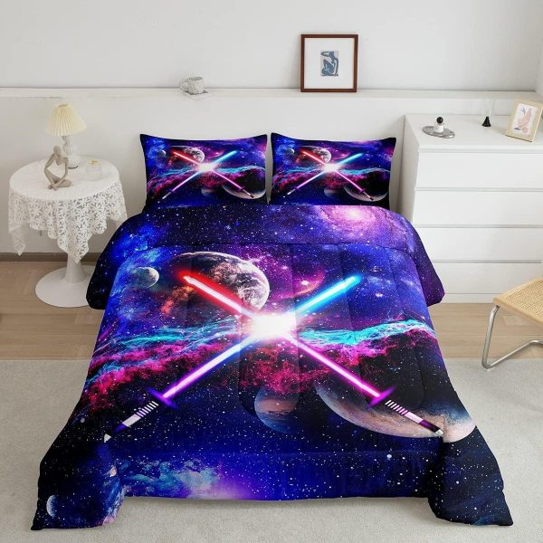 Castle Fairy African American Black Girl Comforter Set Twin Size,Pink Black Princess Girls Bedding Set,Cute Glitter Kids Quilt Set Teens Flower Star Colorful Dots Reversible Print Duvet Insert 2Pcs - Image 251