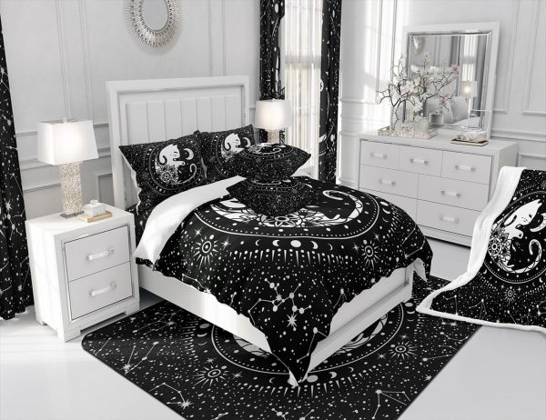 Castle Fairy African American Black Girl Comforter Set Twin Size,Pink Black Princess Girls Bedding Set,Cute Glitter Kids Quilt Set Teens Flower Star Colorful Dots Reversible Print Duvet Insert 2Pcs - Image 274