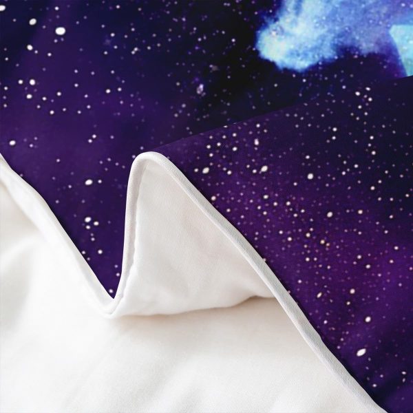 Glittering Galaxy Sky 100% Cotton Duvet Cover,Mystery Galaxy Blue Nebula Breathable Comforter Cover (Not Comforter),Dreamy Universe Watercolor Dark Night Comforter Cover 3 Pcs with 2 Pillowcases Full - Image 5