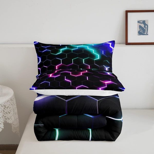 Castle Fairy African American Black Girl Comforter Set Twin Size,Pink Black Princess Girls Bedding Set,Cute Glitter Kids Quilt Set Teens Flower Star Colorful Dots Reversible Print Duvet Insert 2Pcs - Image 293
