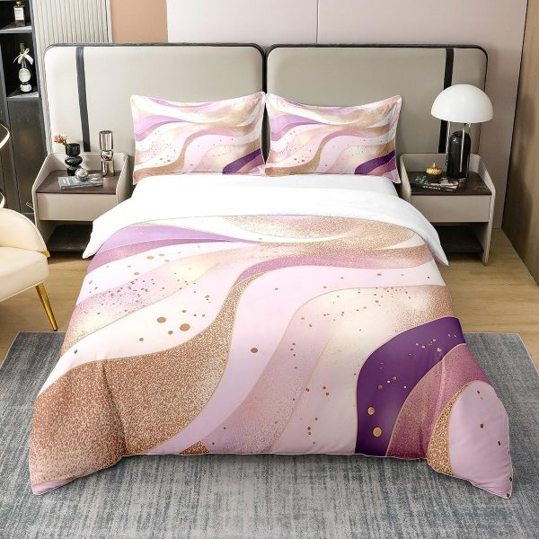 Glittering Galaxy Sky 100% Cotton Duvet Cover,Mystery Galaxy Blue Nebula Breathable Comforter Cover (Not Comforter),Dreamy Universe Watercolor Dark Night Comforter Cover 3 Pcs with 2 Pillowcases Full - Image 8