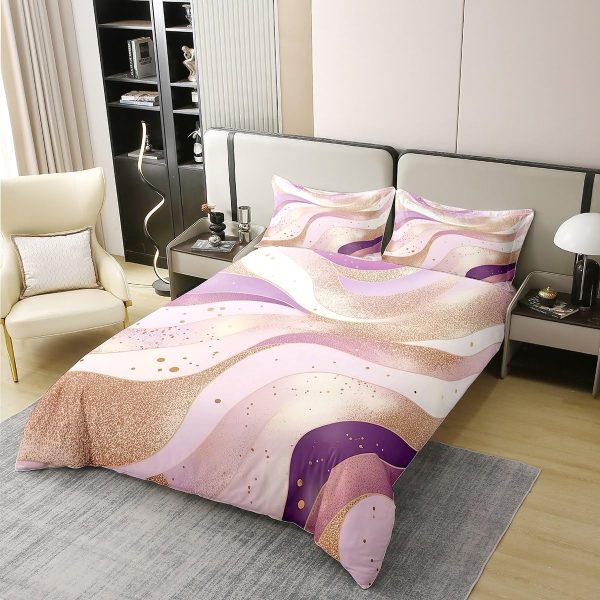 Glittering Galaxy Sky 100% Cotton Duvet Cover,Mystery Galaxy Blue Nebula Breathable Comforter Cover (Not Comforter),Dreamy Universe Watercolor Dark Night Comforter Cover 3 Pcs with 2 Pillowcases Full - Image 9