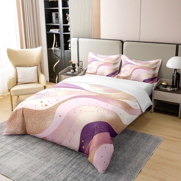 Glittering Galaxy Sky 100% Cotton Duvet Cover,Mystery Galaxy Blue Nebula Breathable Comforter Cover (Not Comforter),Dreamy Universe Watercolor Dark Night Comforter Cover 3 Pcs with 2 Pillowcases Full - Image 10