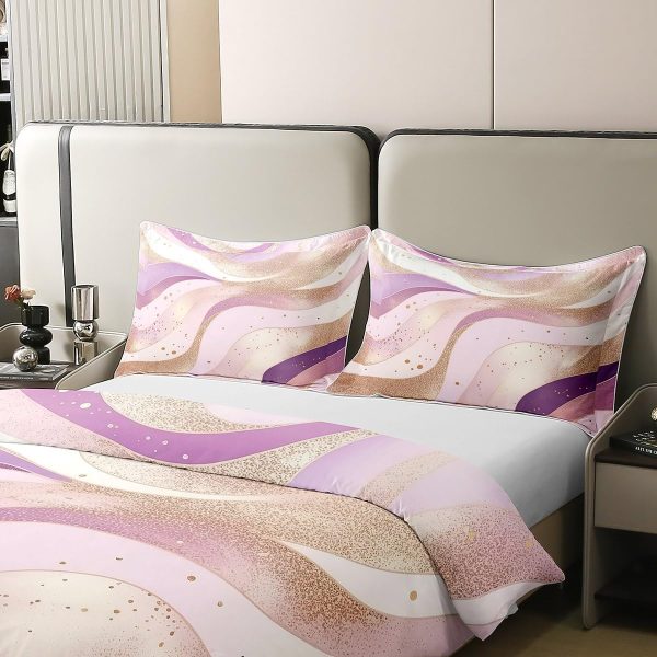 Glittering Galaxy Sky 100% Cotton Duvet Cover,Mystery Galaxy Blue Nebula Breathable Comforter Cover (Not Comforter),Dreamy Universe Watercolor Dark Night Comforter Cover 3 Pcs with 2 Pillowcases Full - Image 11