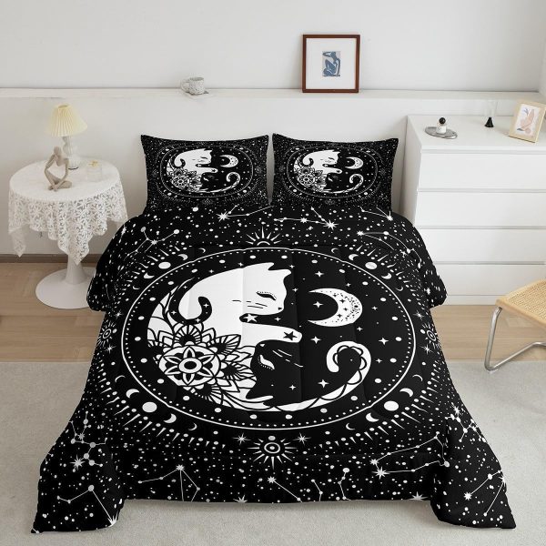 Castle Fairy African American Black Girl Comforter Set Twin Size,Pink Black Princess Girls Bedding Set,Cute Glitter Kids Quilt Set Teens Flower Star Colorful Dots Reversible Print Duvet Insert 2Pcs - Image 309