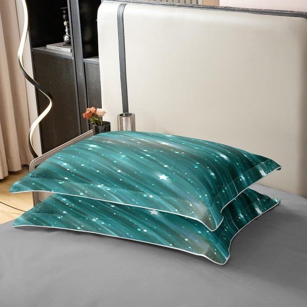 Glittering Galaxy Sky 100% Cotton Duvet Cover,Mystery Galaxy Blue Nebula Breathable Comforter Cover (Not Comforter),Dreamy Universe Watercolor Dark Night Comforter Cover 3 Pcs with 2 Pillowcases Full - Image 29