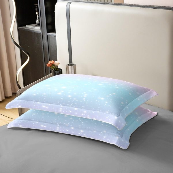 Glittering Galaxy Sky 100% Cotton Duvet Cover,Mystery Galaxy Blue Nebula Breathable Comforter Cover (Not Comforter),Dreamy Universe Watercolor Dark Night Comforter Cover 3 Pcs with 2 Pillowcases Full - Image 50